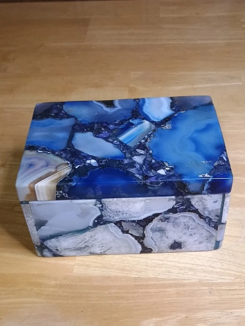 Blue Agate Decorative Trinket/Jewelry Box